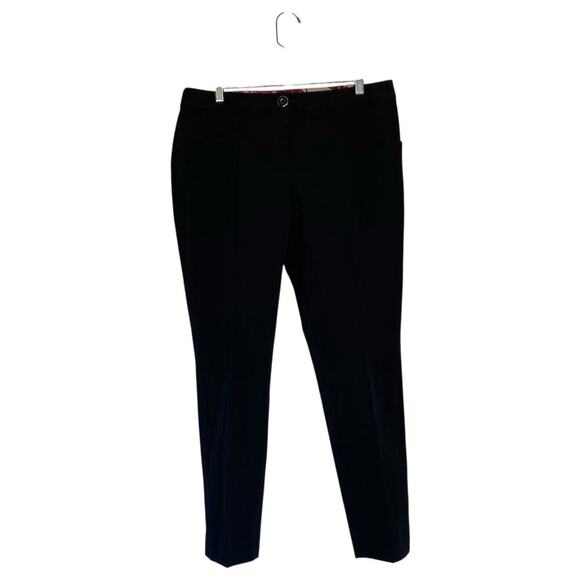 TED BAKER Black Dress Pants Tapered Pleated Professional Office Business Large - Picture 1 of 8